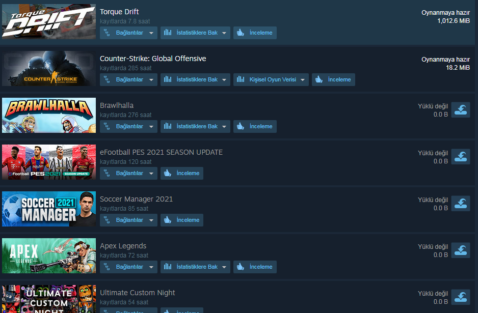 154 OYUNLU PES 22Lİ EFSANE STEAM HESAP İtemsatış