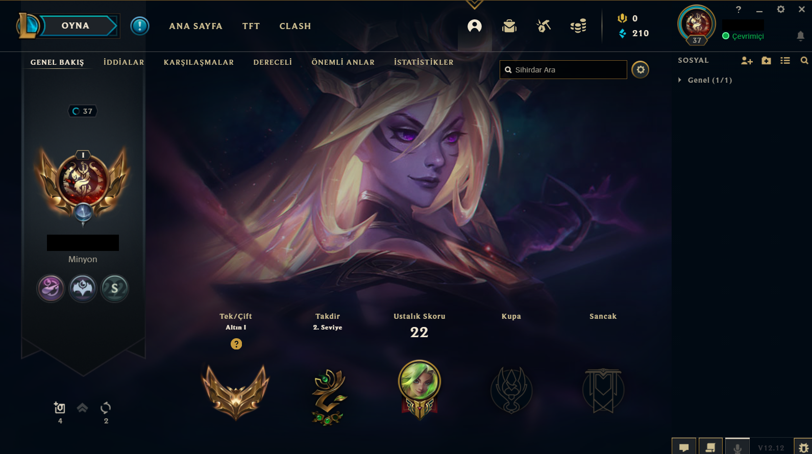 TR Gold 1 Kozmik Karanlık Lux LoL Hesap İtemsatış