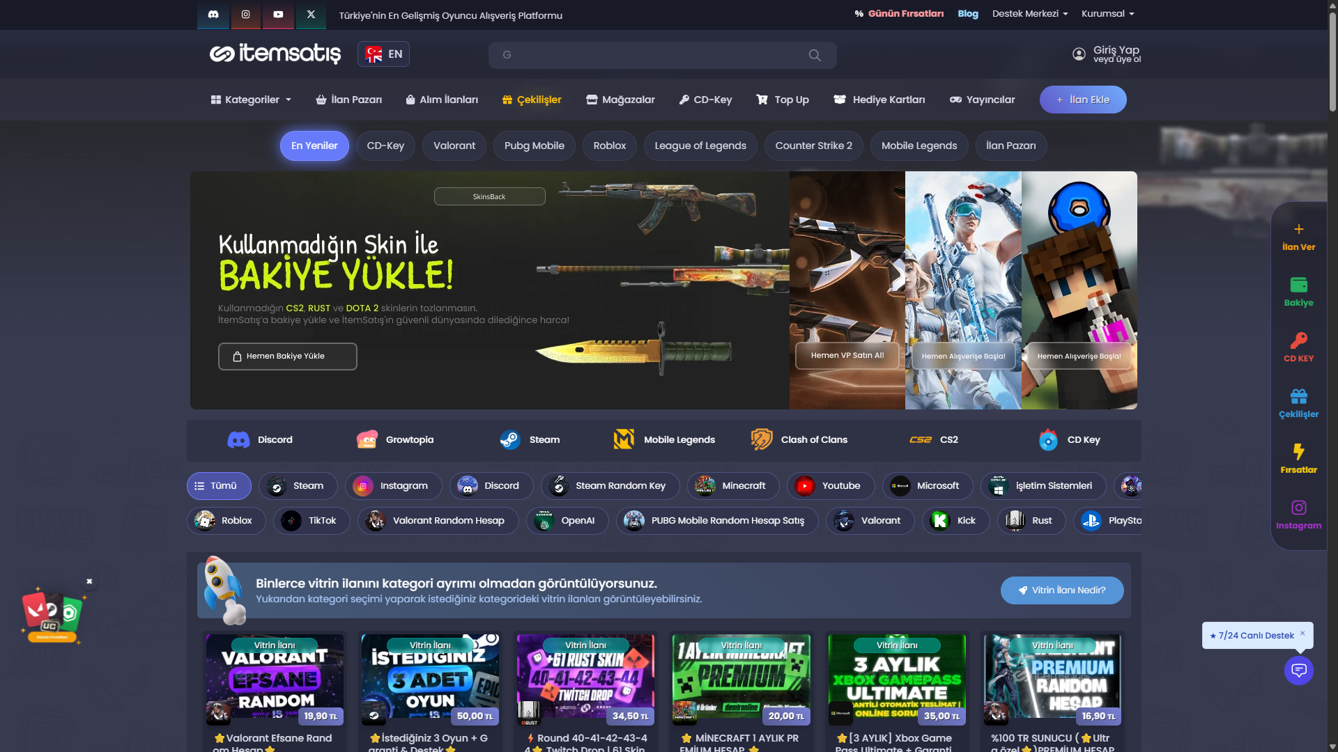 İtemSatış Live