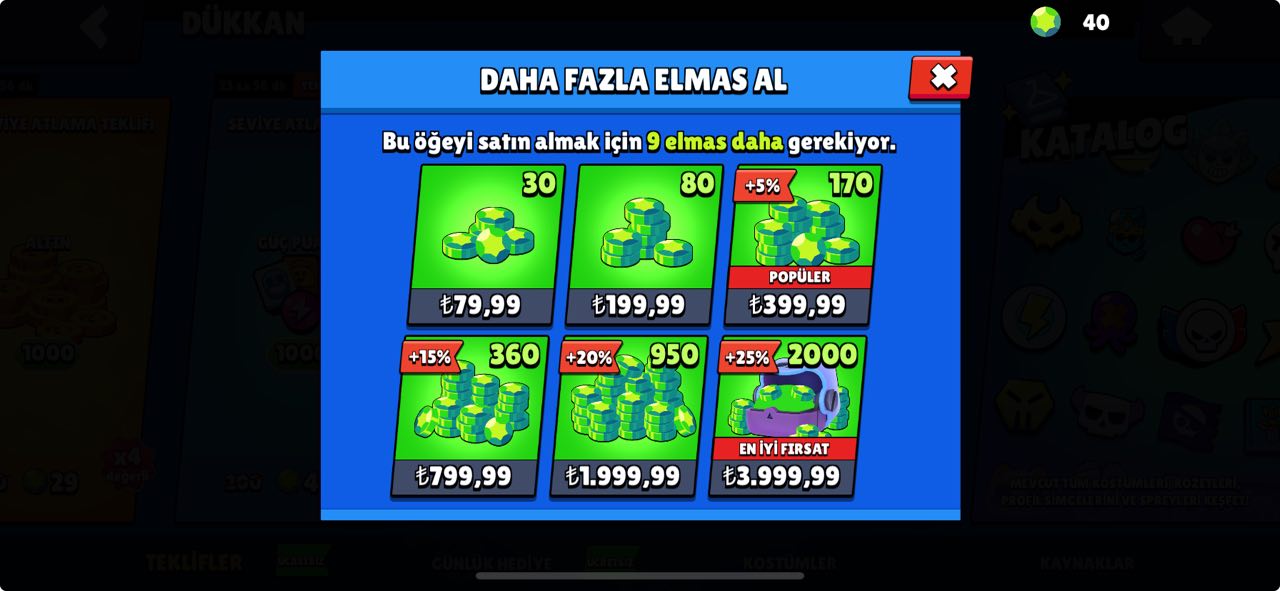 Brawl Stars Elmas Fiyatları 2024