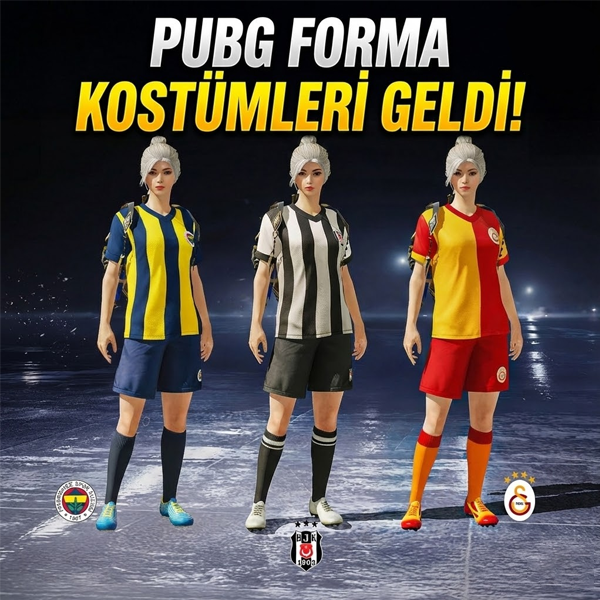 PUBG Mobile’da Fenerbahçe, Beşiktaş ve Galatasaray Forması Ücretsiz ve Kalıcı! (2025 Resmi Sponsorluk)