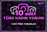 ⭐ +10 adet Türk Kadın Instagram Gerçek Yorum⭐