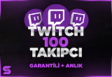 +100 Twitch Takipçi / Üst Kalite + Garanti