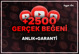 +2500 Youtube Beğeni | anlık+garanti