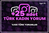 ⭐ +25 adet Türk Kadın Instagram Gerçek Yorum⭐