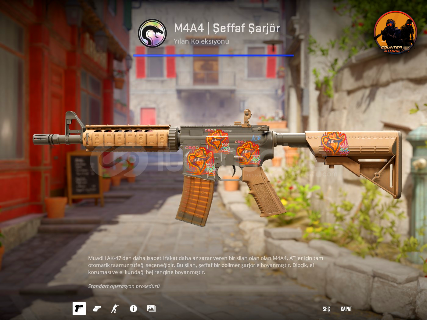 ⚡M4A4 | Şeffaf Şarjör 4x Holo Sticker ⚡M4A4 | Şeffaf Şarjör 4x Holo Sticker