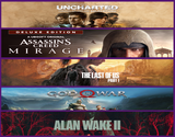 Uncharted + Mirage + Tlou. + Gow. + Alan Wake 2