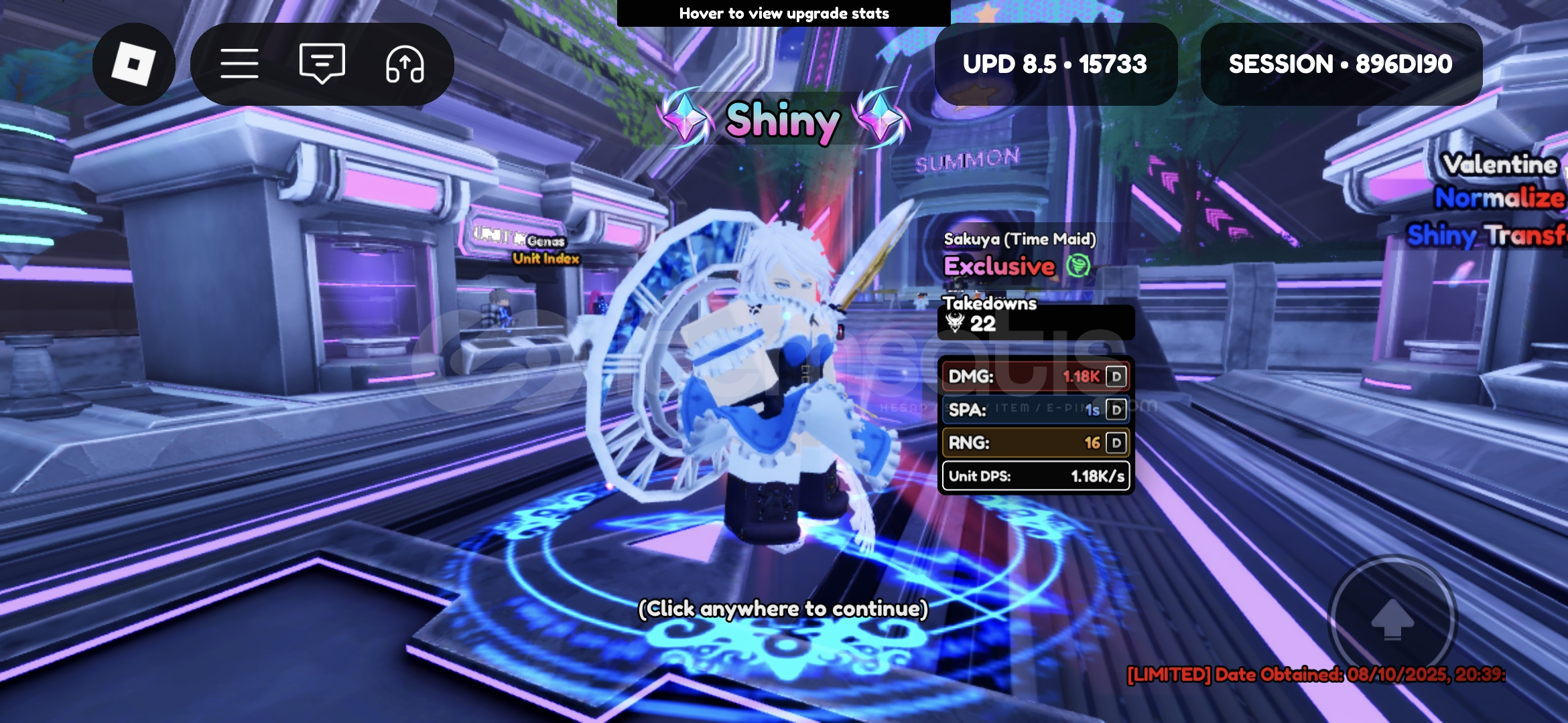 Shiny Sakuya (Evolve) 60 Level Shiny Sakuya (Evolve) 60 Level