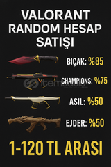 1-120 Valorant Random Hesap (GLOBAL)
