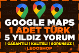 1 ADET⭐Google Maps 5 Yıldız Türk Yorum | HIZLI