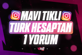 ⭐[1 ADET] Instagram Mavi Tikli Türk Yorum