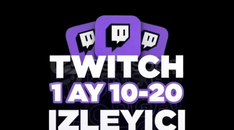 ( 1 Ay ) 10-20 Canlı İzleyici Twitch