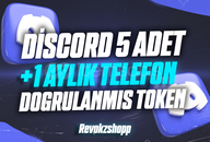 1'AYLIK 5X DİSCORD TOKEN - TELEFON DOĞRULAMALI