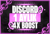 ⭐ 1 Aylık Discord 4X Boost ⭐