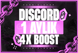 ⭐ 1 Aylık Discord 4X Boost ⭐