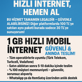 1 GB Hızlı Mobil İnternet – Güvenli & Anında 