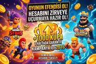 1 Haftada 1000 Kupa Garantili Hizmet ClashRoyal