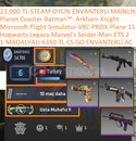 1 MADALYALI 10 LV 6350 TL CS GO ENVANTERLİ Hogw
