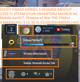 1 MADALYALI 5 LV 35 TL CS GO ENVANTERLİ Middle