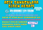  1 MAIL X100 ID AÇIK SUNUCULARA GİREN HESAP