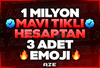 1 MİLYON MAVİ TIKLI HESAPTAN YORUM 3 EMOJİLİ