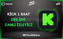 ⭐ 1 Saat 250-500 Kick Canlı İzleyici ⭐