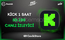 ⭐ 1 Saat 50-100 Kick Canlı İzleyici ⭐