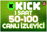 ⭐ 1 Saat 50-100 Kick Canlı İzleyici ⭐