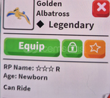 1 X GOLDEN ALBATROSS ( R ) ADOPT ME 
