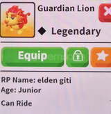 1 X GUARDİAN LİON ( R ) ADOPT ME 