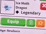 1 X ICE MOTH DRAGON ADOPT ME