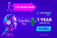 1 YIL Perplexity PRO + 15 AY Gemini PRO VEO 3