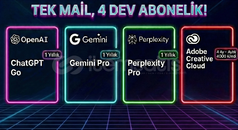 1 Yıllık AI Paket+4 Aylık Adobe Creative 550TL