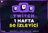 50 İzleyici | 1 Hafta | Otomatik | Twitch