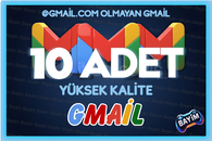 10 Adet Gmail (@gmail.com olmayan gmail)