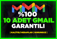 ⭐️ 10 Adet Gmail ⭐️ YÜKSEK KALİTE⭐️