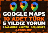 10 ADET⭐Google Maps 5 Yıldız Türk Yorum | HIZLI