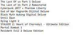 10 ADET OYUN LİSTE AÇIKLAMADA!