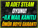 ☘️10 ADET OYUNLU STEAM HESABI❤️+İLK MAİL❤️