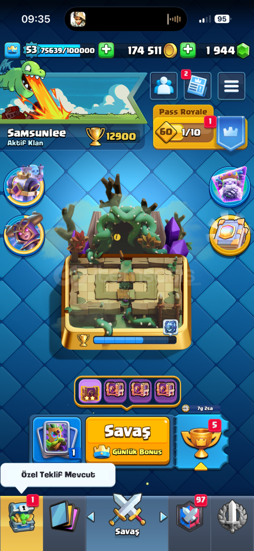 10 Evrimli 13000 Kupa Hesap