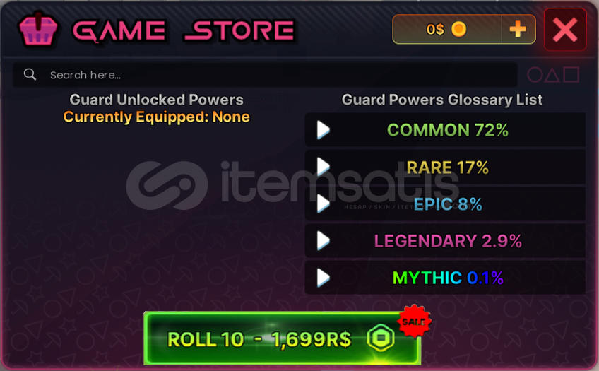 +10 Guard Power Rolls - Ink Game +10 Guard Power Rolls - Ink Game