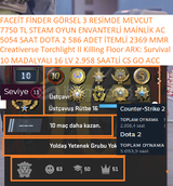 10 MADALYALI 16 LV 5054 SAAT DOTA 2 586 ADET İT