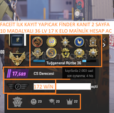 10 MADALYALI 36 LV 17 K ELO FACEİT İLK KAYIT OL