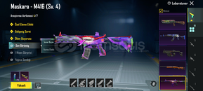 10 özel emojili maskara M4 4 level hesap 