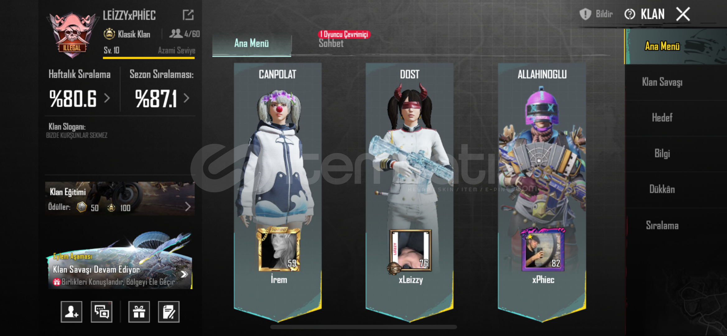 10 saviye satılık clan  10 saviye satılık clan