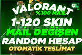 %100 10-120 SKİN MAİL DEĞİŞEN RANDOM HESAPLAR