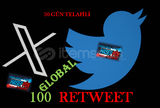 100 ADET GLOBAL RETWEET (30 GÜN TELAFİLİ)