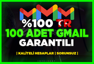 ⭐️ 100 Adet Türk Gmail ⭐️ YÜKSEK KALİTE⭐️