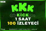 100 Aktif İzleyici | 1 Saat | Garanti | Kick