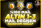 ⭐%100 ALTIN 1-3 RANDOM MAİL DEĞİŞEN HESAP⭐